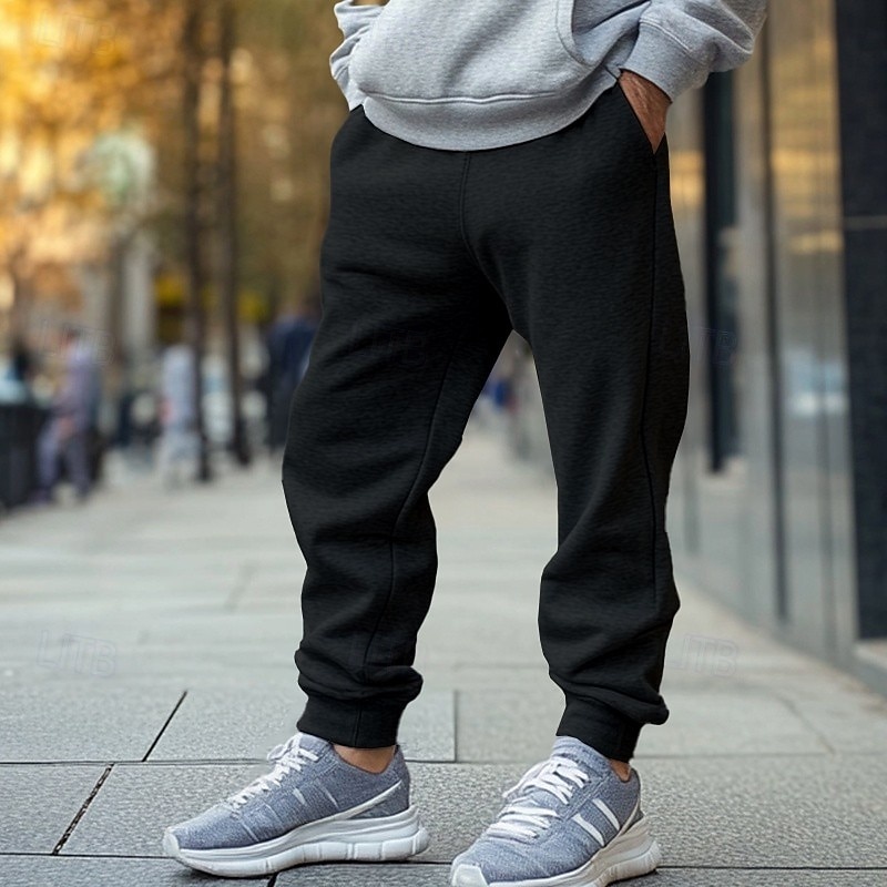 Men's Sweatpants Fleece Pants Joggers Athletic Pants Active Pants Drawstring Pocket Elastic Waist Plain Moisture Wicking Breathable Full Length Sports Outdoor Daily Streetwear Fashion Classic Style