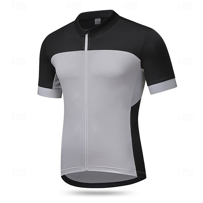 Men's Hiking Tee shirt Short Sleeve Bike Jersey with 3 Rear Pockets Outdoor Sports Yellow Green Light Grey Clothing Apparel3