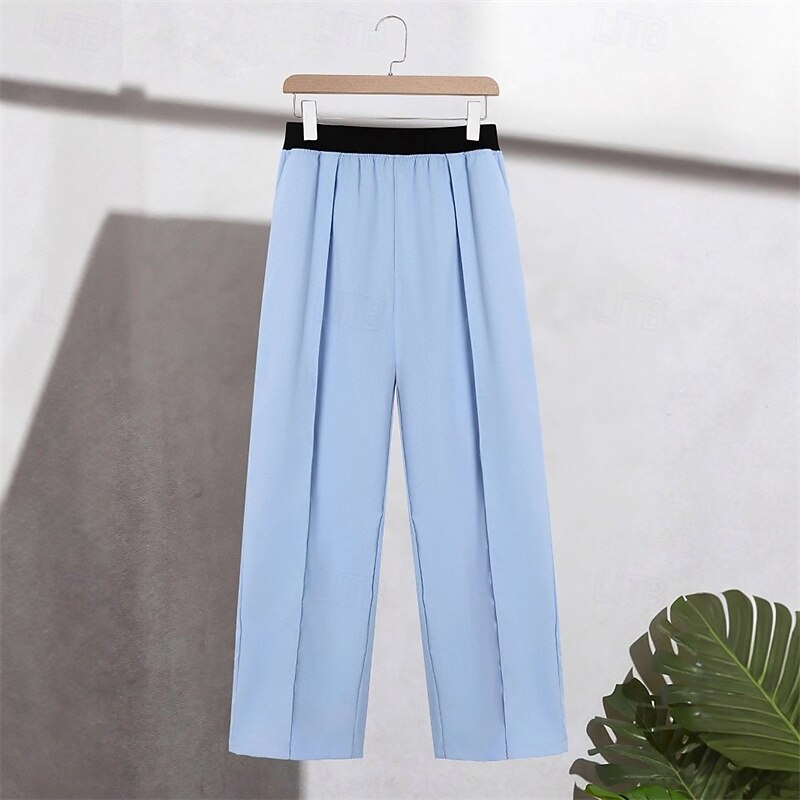 Men's Trousers Casual Pants Drawstring Pocket Elastic Waist Plain Comfort Sports Outdoor Daily Fashion Casual Navy Blue Blue Micro-elastic2