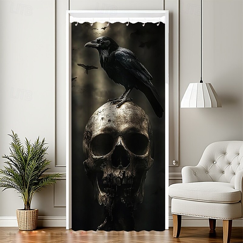 Halloween Werewolf Skeleton Door Cover, Scary Outdoor or Indoor Door Decoration for Haunted House, Party, or Home2