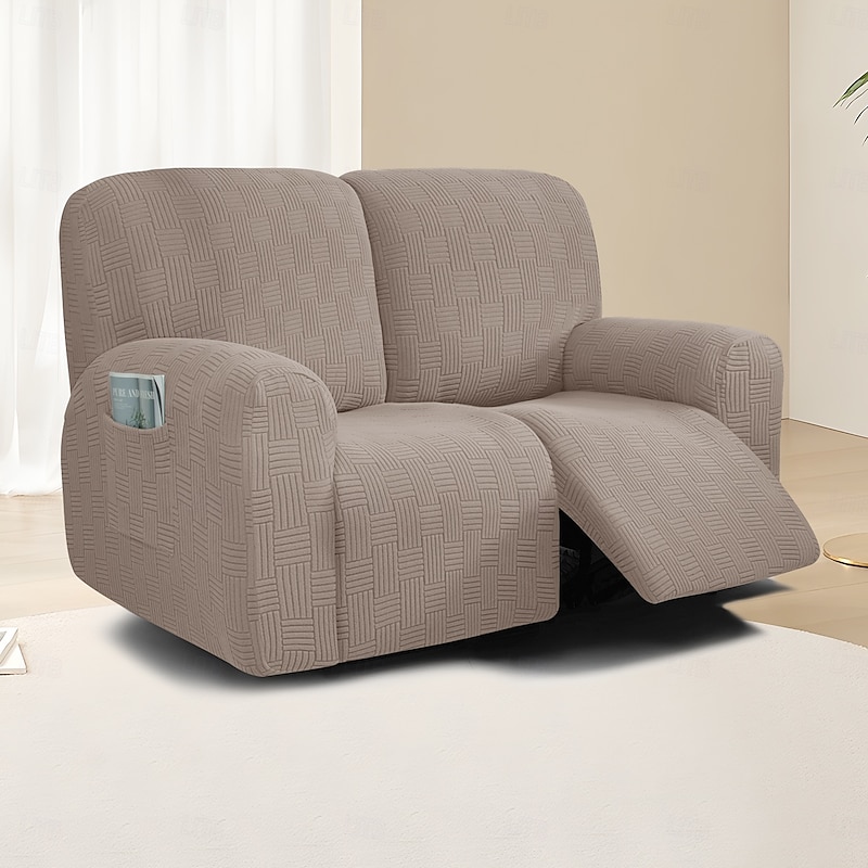 2-Seater Reclining Sofa with 5x5 Grid Stitching - Modern Double Lounge Chair with Low Backrest for Living Room Comfort3