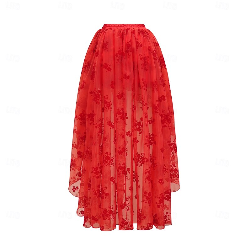 Retro Vintage Punk & Gothic Steampunk Skirt Goth Girl Flounced Fancy Dress Women's Fantasy Steampunk Masquerade Casual Daily Adults Skirts3