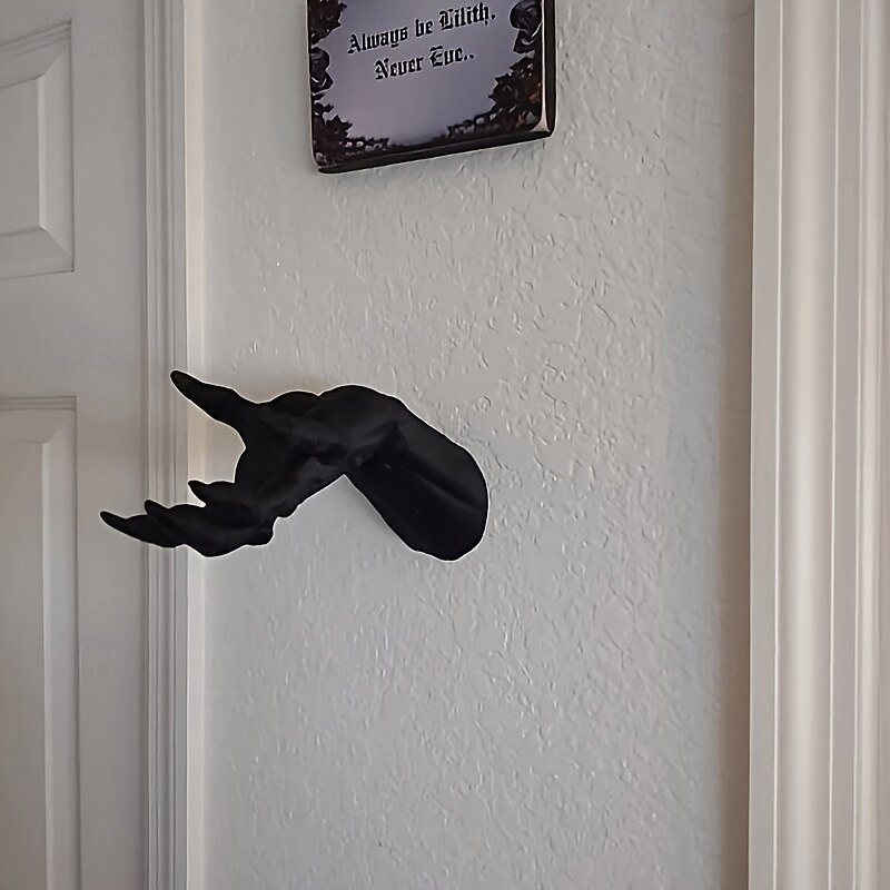 1PC Devil's Hand Collectible Figurine with Exclusive Pentagram Design - Life-Size Plastic Horror Themed Hand for Various Room Types, Indoor & Outdoor Use, Hat & Jewelry Holder, Halloween Decor4