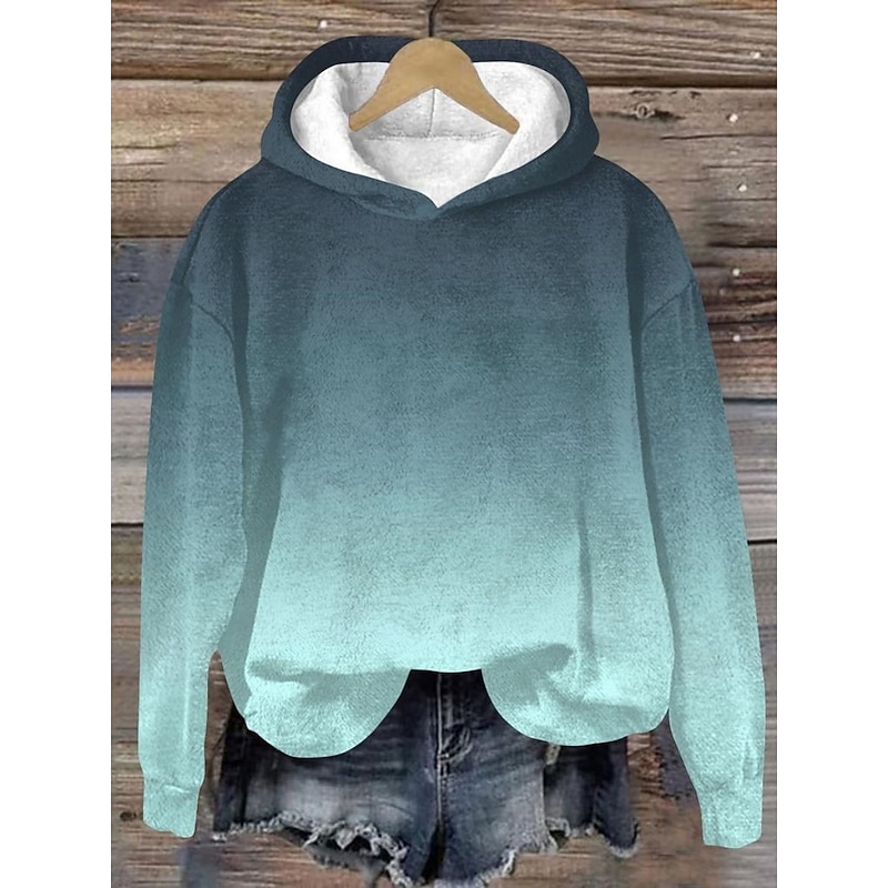 Women's Pullover Hoodie Sweatshirt Graphic Streetwear Casual Long Sleeve Hooded Regular Tops Street Holiday Pocket Print Wine Navy Blue Blue Purple Gray Fall Winter3