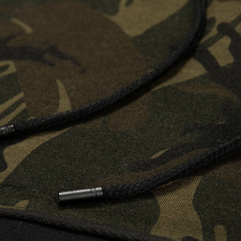 Men's Hoodie Pullover Hoodie Sweatshirt Camo Hoodie Black Army Green Hooded Camouflage Patchwork Color Block Sports & Outdoor Casual Daily Streetwear Cool Sportswear Spring &  Fall Clothing Apparel3