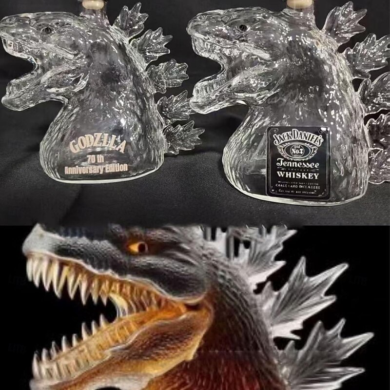 Art Statue, 330ML Whiskey Decanter Bottle Glass, Walking Dinosaur Monster Statue, Dinosaur Monster Whiskey Decanter, for Father and Boyfriend3