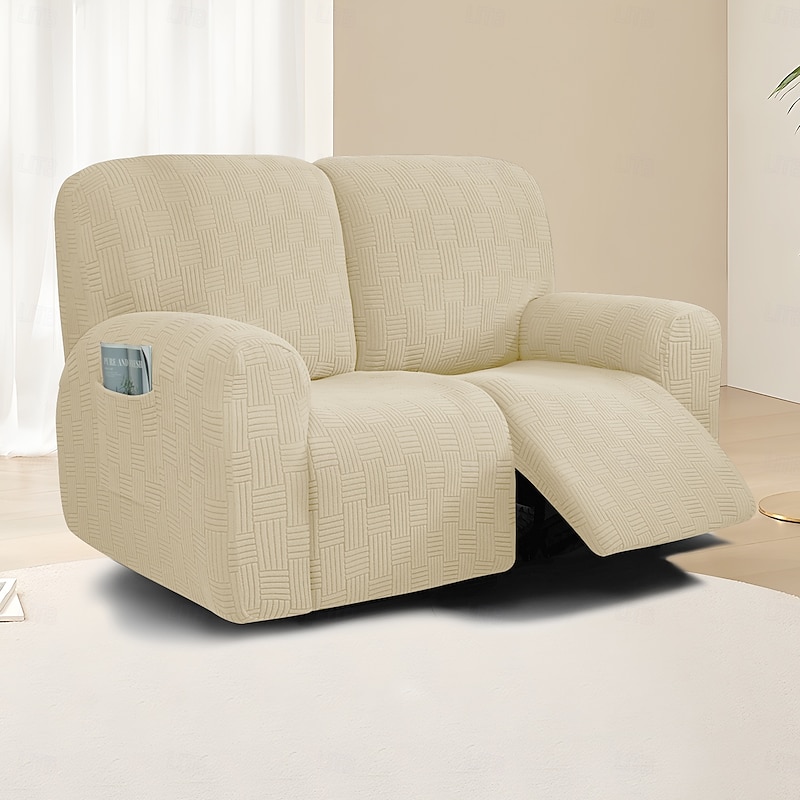 2-Seater Reclining Sofa with 5x5 Grid Stitching - Modern Double Lounge Chair with Low Backrest for Living Room Comfort2