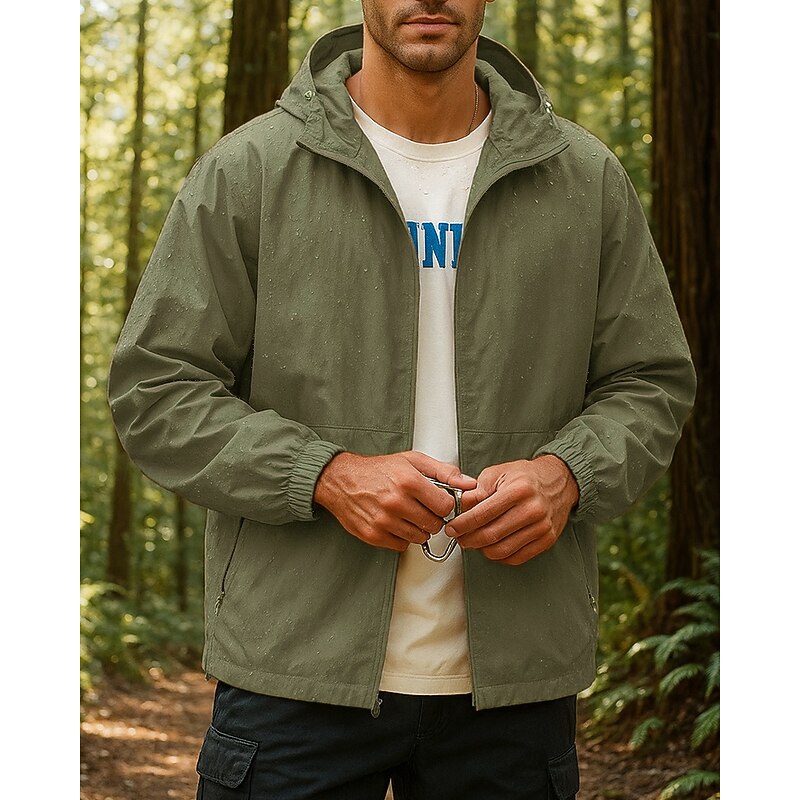 Men's Windbreaker Softshell Jacket Hiking Jacket Outdoor Waterproof Windproof Hiking Outfits Hiking Clothes Spring Autumn / Fall Top Camping / Hiking / Caving Running White Army Green Orange4