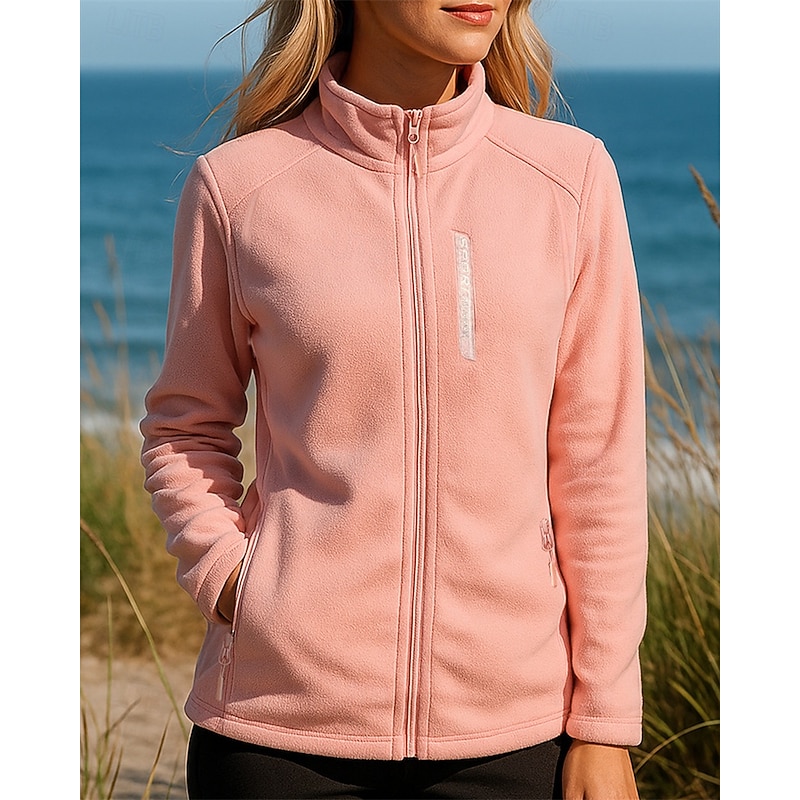 Women's Fleece Jacket Thermal Jacket Winter Outdoor Thermal Warm Comfortable Fleece Jackets Full Zip Hunting Fishing Climbing Dark Pink Black Pink Royal Blue Blue3