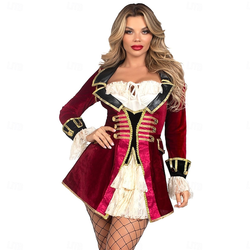 Pirate Halloween Dress Fancy Costume Pirates of the Caribbean Sexy Adults' Women's Halloween Carnival Performance Party Easy Halloween Costumes Dress Up2