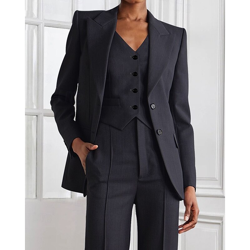 Women's Blazer Sport Coat Formal Wedding Guest Vintage Elegant Long Sleeve Peak Lapel Single Breasted