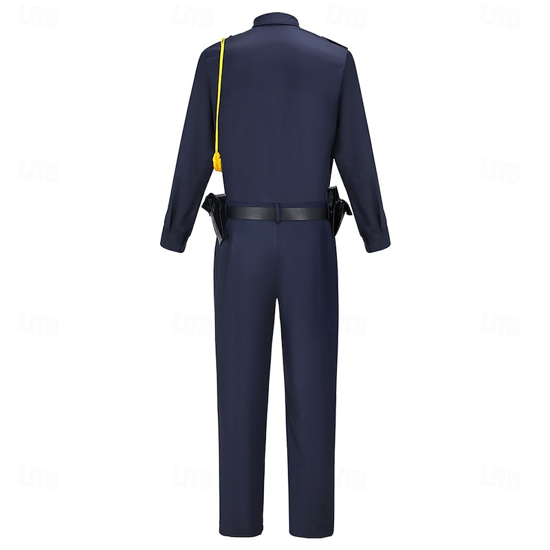 Zootopia Fox Policeman Nick Wilde Jumpsuit Fancy Dress Movie Cosplay for Men's Adults Halloween Carnival Performance Party4