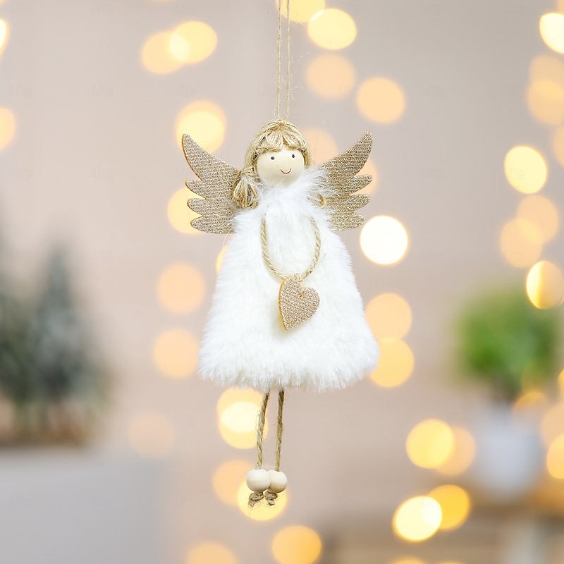 Handmade Christmas Angels For Holiday Decorations Charming Tree Ornaments Soft Angel Hanging Charms Festive Accents Perfect For Christmas Tree Embellishments Seasonal Home Display4