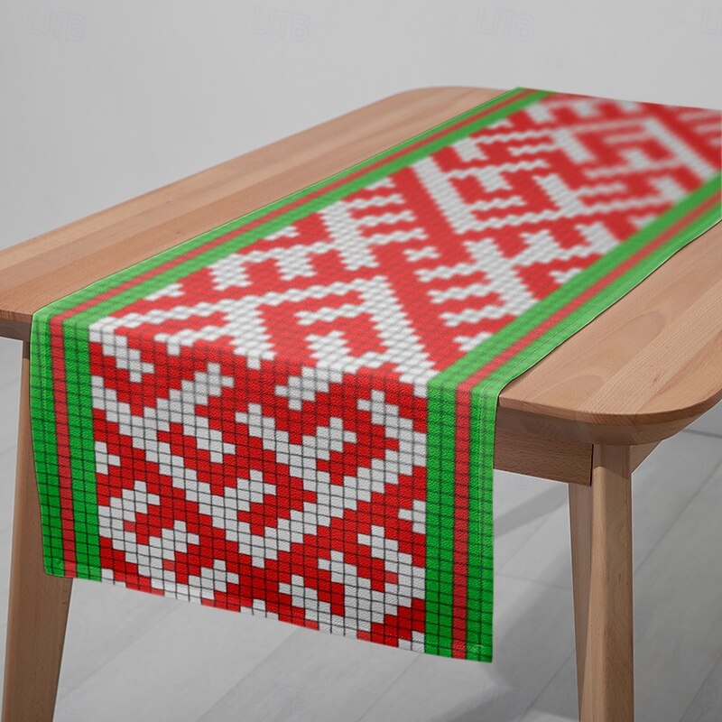 1pc Digital Printed Table Runner, Rectangular Table Decoration for Dining Room, Banquet, and Outdoor Use4