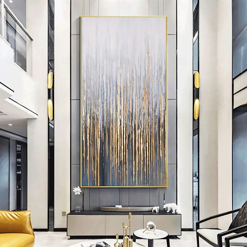 Hand Pained Huge Vertical Oil Painting On Canvas Abstract Art Modern Wall2