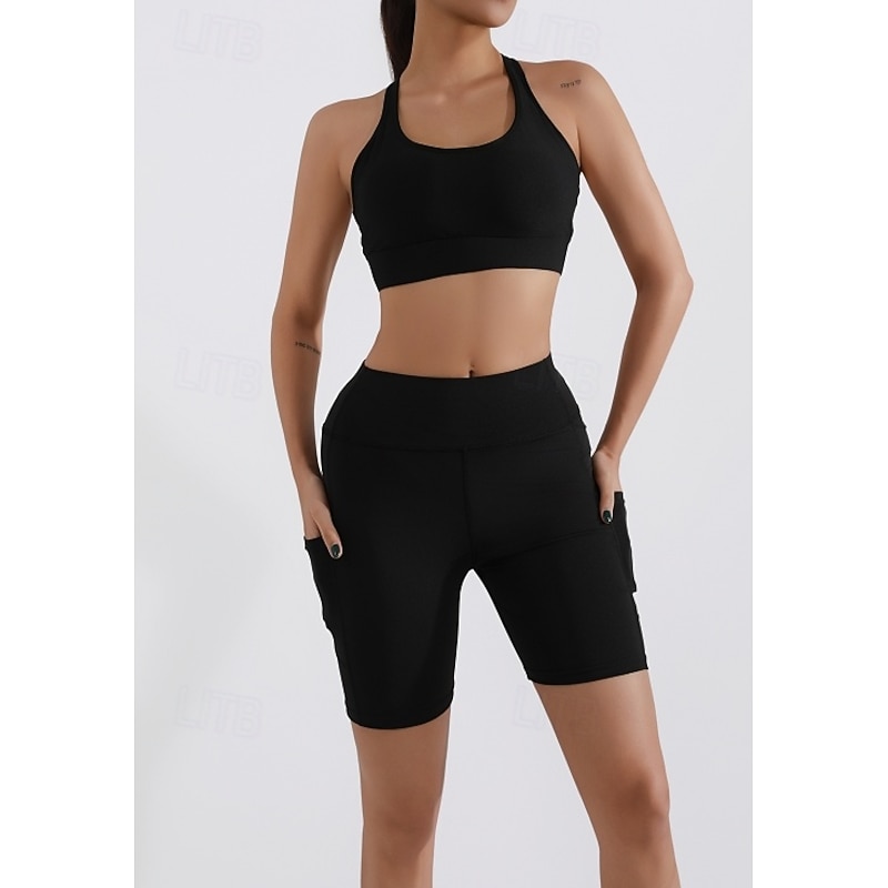 Women's Plus Size Slim Workout Pants Casual / Sporty Knee Length Natural Solid Colored Basic Cycling Sports Stretchy Yoga Sports Dark-Gray Wine Robin's Egg Blue Black Spring, Fall, Winter, Summer