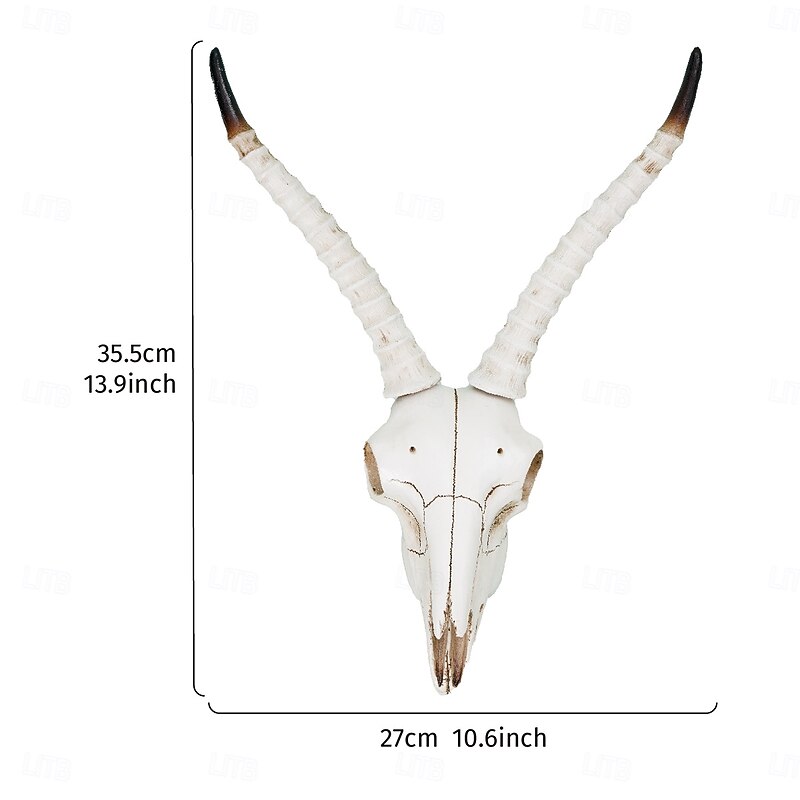 Nordic Viking Animal Skull Wall Decor, Realistic Resin Ram Head Ornament for Home, Bar, Restaurant, Party and Photography Decoration3