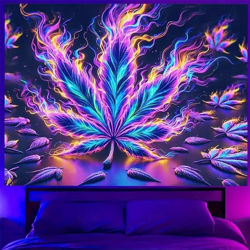 Tapestry Blanket Wall Hangings Weed Leaf Psychedelic Mystic Bedroom Living Room Dorm Home Decor3
