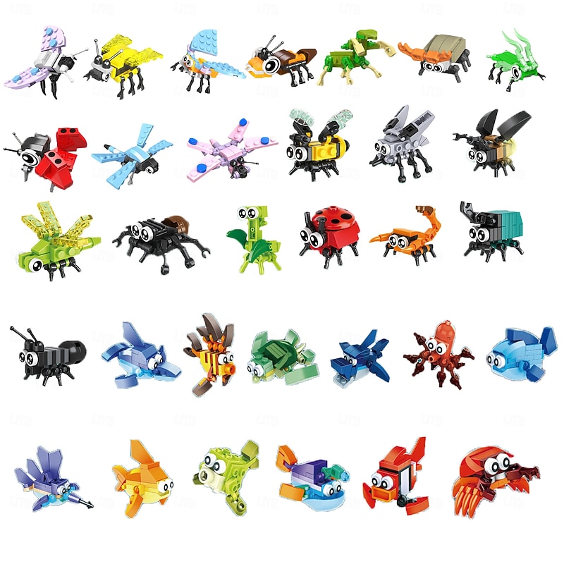 Christmas Advent Calendar Animal Building Blocks 2025, 24 Days Countdown DIY Construction Toy Set, Holiday Gift Box for Kids Boys Girls4