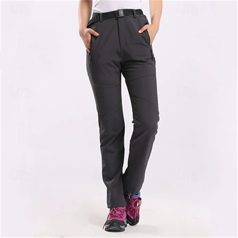 Women's Cargo Pants Slacks Fashion Casual Full Length Natural Plain Zipper Buckle Comfortable Thicken Street Holiday Daily Wear claret Amethyst Black Pink Winter Regular Fit2