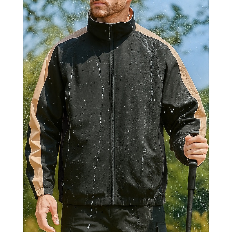 Men's Windbreaker Softshell Jacket Hiking Jacket Outdoor Waterproof Windproof Hiking Outfits Hiking Clothes Spring Autumn / Fall Top Camping / Hiking / Caving Running Solid Color Black Red Blue