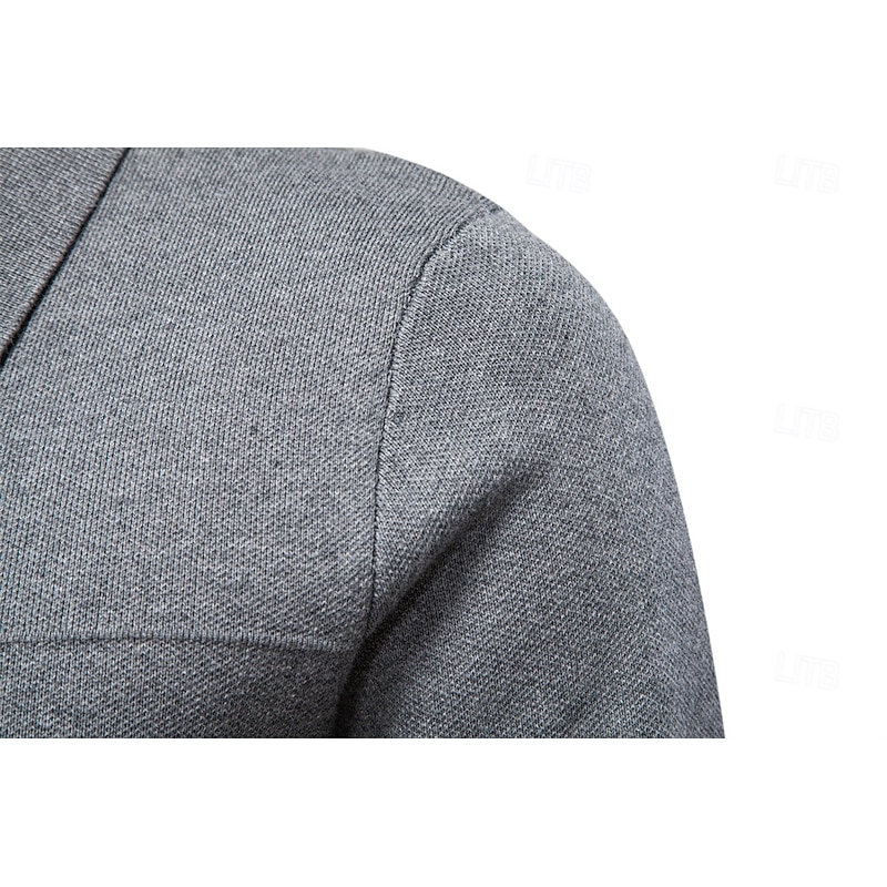 Men's Cardigan Sweater Knit Regular Tops Zip Up Plain Solid Color Turndown Casual Daily Cardigan Vacation Casual Clothing Apparel Spring Fall Black Navy Blue S M L4