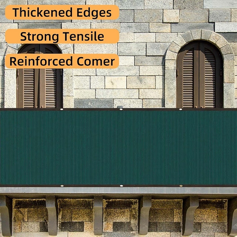 1pc Heavy-Duty Dark Green Privacy Screen Fence UV Protective Mesh for Garden, Patio, Backyard - Includes Zip Ties, Ideal for Wall Decor & Outdoor Spaces4