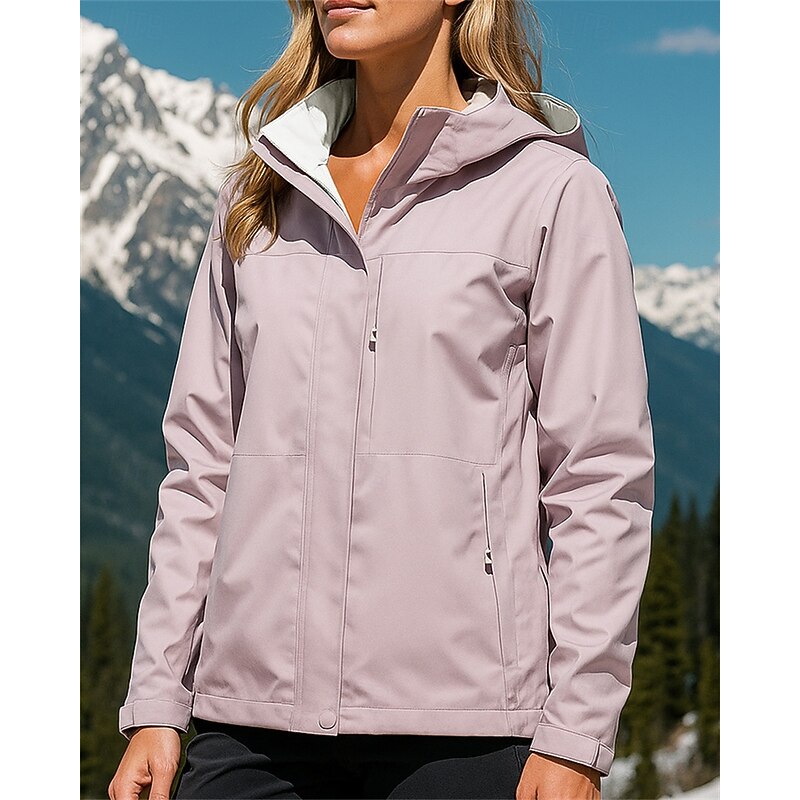 Women's Softshell Jacket Hiking Jacket Hardshell Jacket Outdoor Waterproof Windproof Hiking Outfits Hiking Clothes Spring Autumn / Fall Jacket Hunting Fishing Climbing Solid Color Black Pink Blue4