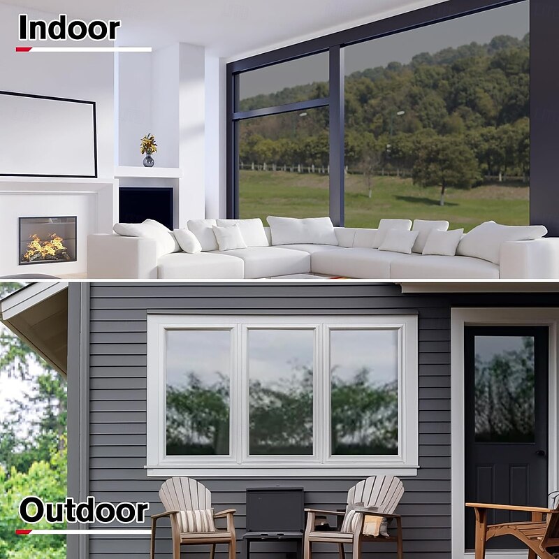 One Way Window Film for Privacy - Heat Control Anti-UV Glass Tint, Sun Blocking Reflective Window Film, Static Cling Privacy Film for Home and Office, Daytime Mirror Effect3