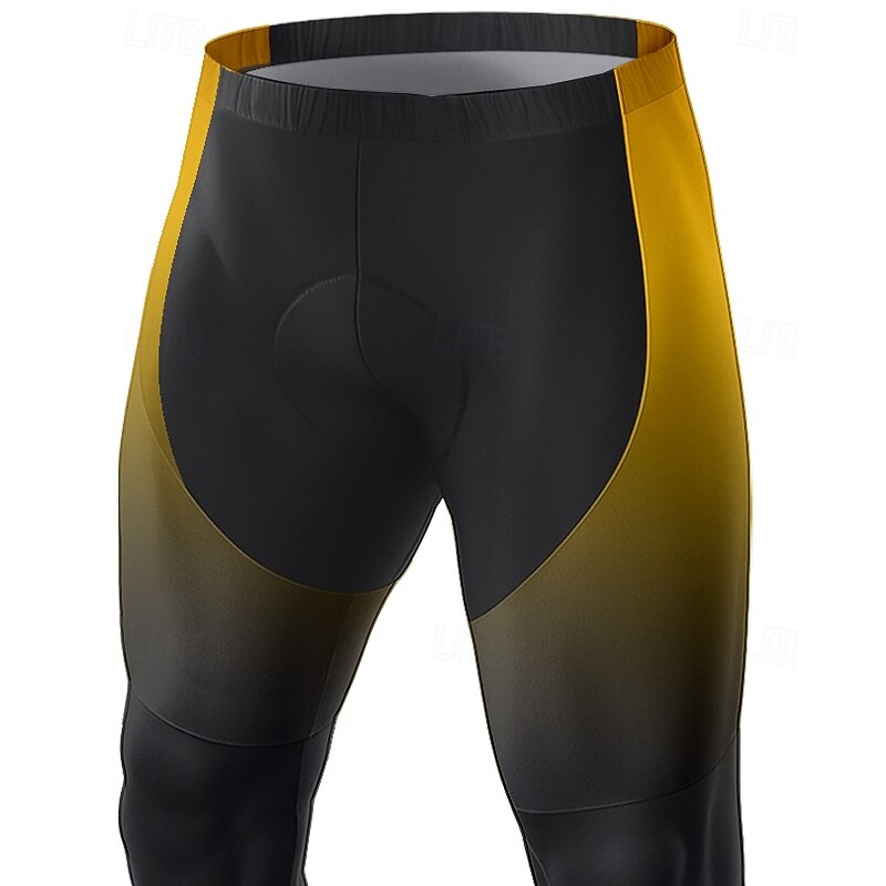 Men's Graphic Gradient Bike Pants Bike Bottoms Slim Fit Sports UV Resistant 3D Pad Quick Dry Reflective Strips Yellow Blue Clothing Apparel Bike Wear3