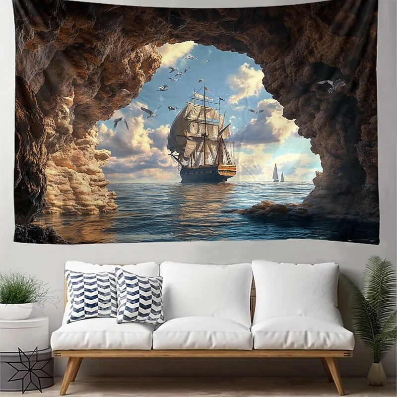 Tapestry Blanket Wall Hangings Landscape Vacation Modern Bedroom Living Room Dorm Home Decor2