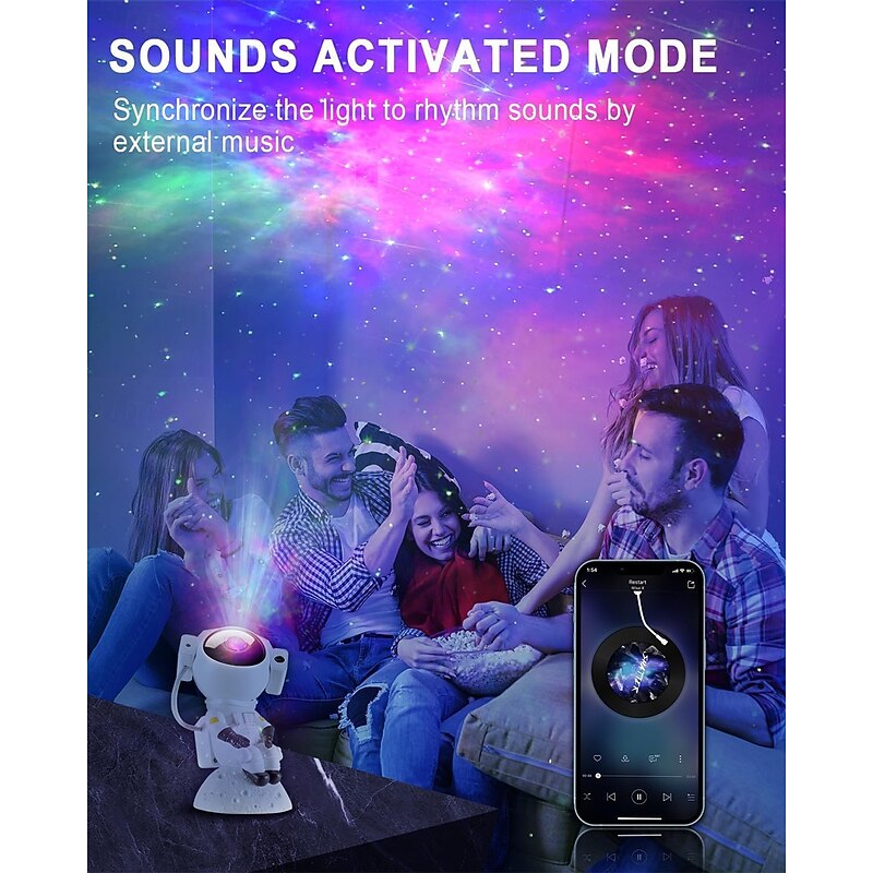 Astronaut Galaxy Projector Star Projector Night Light with Music Remote Control and 360 Adjustable Nebula Galaxy Light Projector for Bedroom Kids Gifts Party2