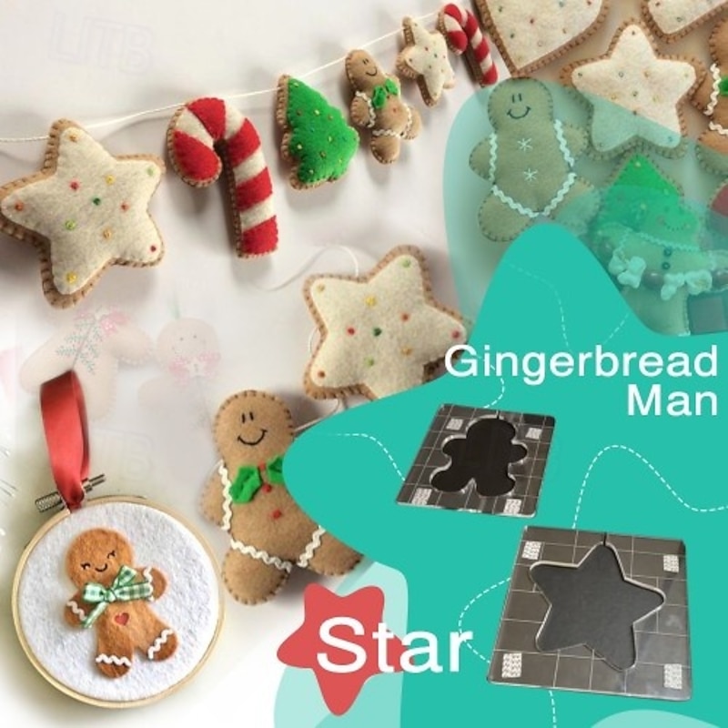 Christmas Quilting Templates 6pcs Acrylic Sewing Ruler Set Hollow Patchwork Quilting Tools4