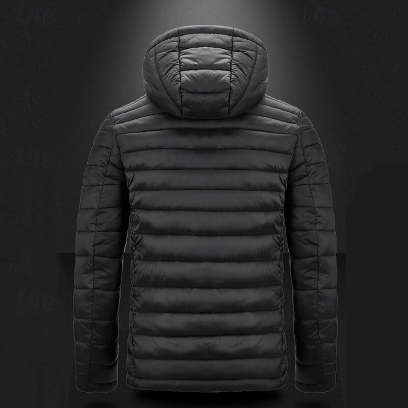 Men's Winter Coat Puffer Jacket Padded Jacket Pocket Polyster Vacation Daily Wear Date Regular Fashion Casual Comfortable Thermal Warm Fall Winter Solid / Plain Color Wine Black Blue Army Green4