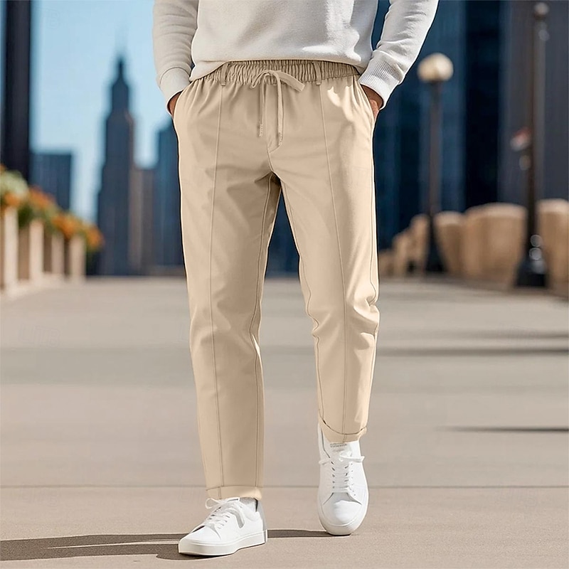 Men's Sweatpants Wide Leg Sweatpants Athletic Pants Trousers Baggy Pants Drawstring Elastic Waist Solid Color Plain Moisture Wicking Breathable Full Length Outdoor Sports Outdoor Casual Vacation