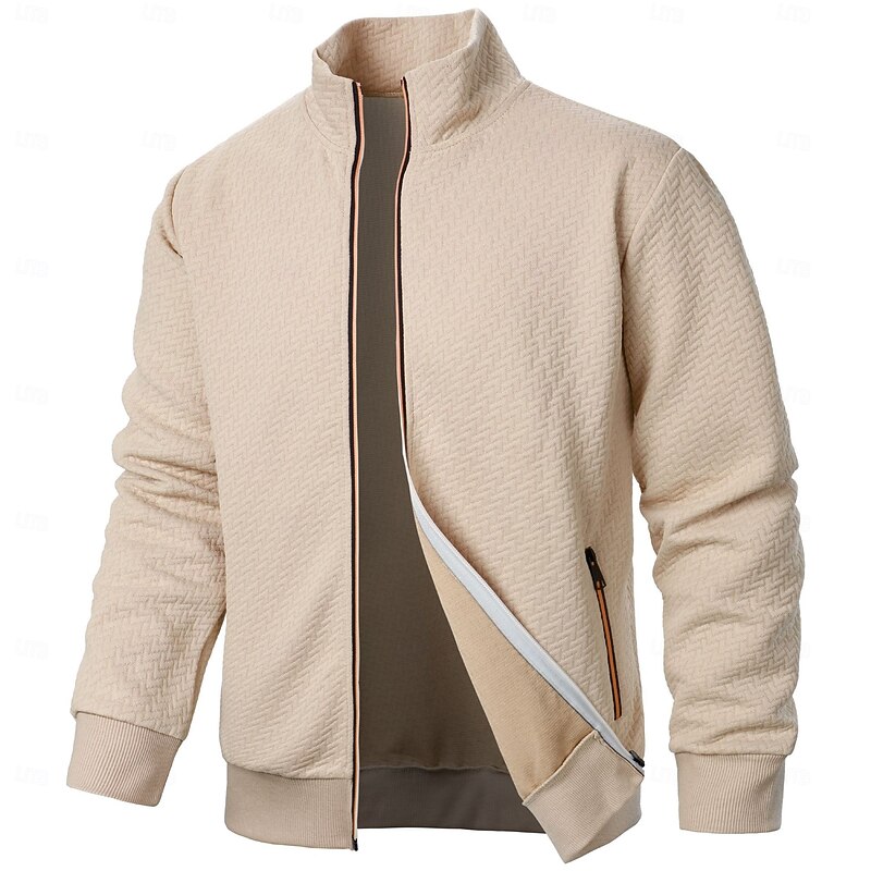 Men's Outdoor Jacket Sport Coat Formal Home Pocket Minimalist Spring Fall Solid Color Active Neutral Shirt Collar Regular Black Burgundy Navy Blue Khaki Grey Jacket3