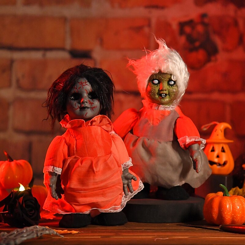 1pc Halloween Decoration Walking Doll Voice Control Sensing Luminous Bar Haunted House Scene Display