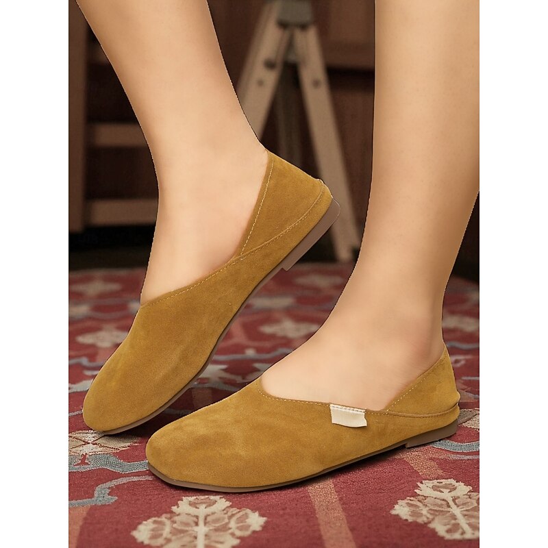 Women's Wide Toe Two-Way Flat Shoes – Soft Faux Suede, Convertible Backless Design, Casual Comfort Footwear for Home, Travel & Daily Wear3