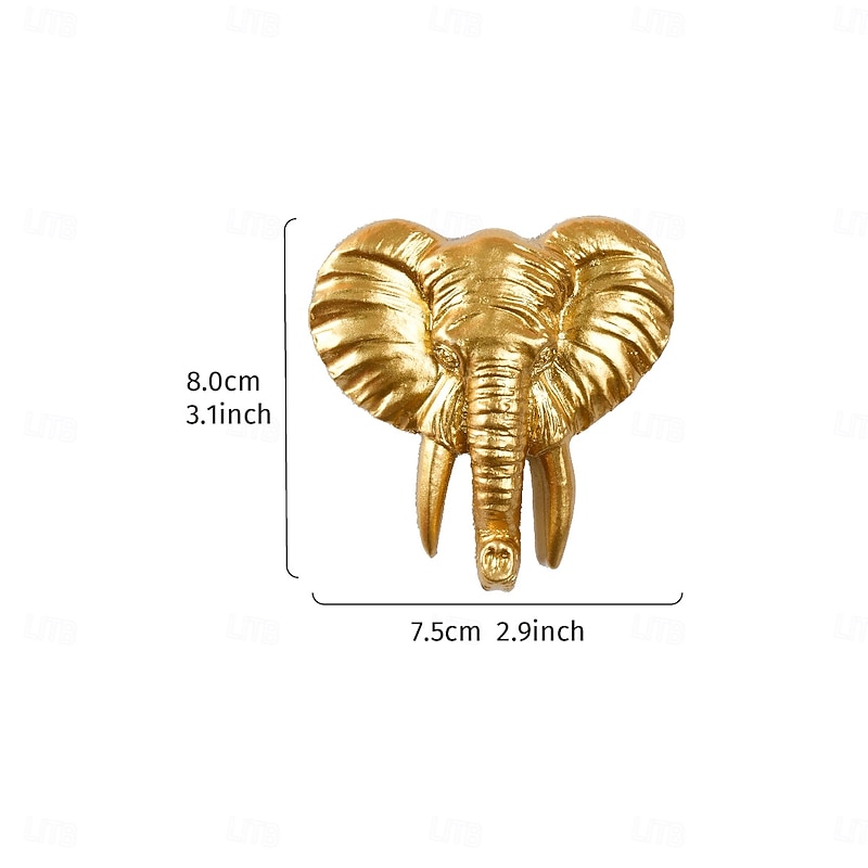 Resin Gold Elephant and Lion Head Switch Plate Covers, Decorative Wall Switch Art, Indoor Switch Decor Crafts, Year-Round Home Accent Accessories3