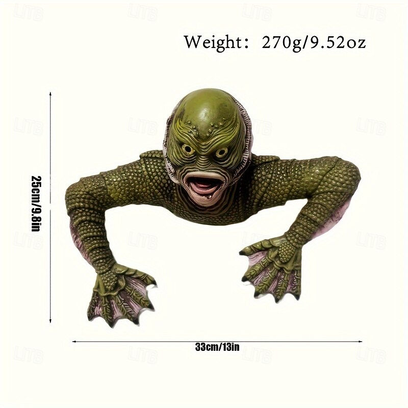 Art Deco Creature from the Black Lagoon-Inspired Monster Wall Hanging Ornament, General Fit PC Polycarbonate Lizard Man Decor, Non-Electric Movie Themed Craft without Feathers - 1pc2