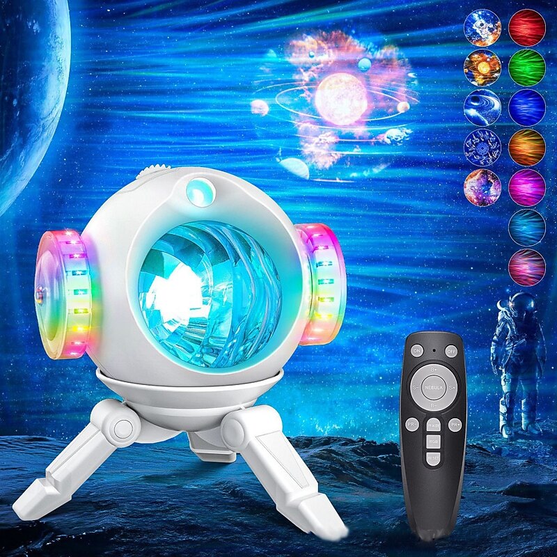 Aurora Projector Lights - 4K HD Star Projector with Remote 5 Realistic Nebula Scenarios & 7 1 Colors Effects RGB Space Pod Night Light for Room Decor Boy & Girl Birthday Christmas