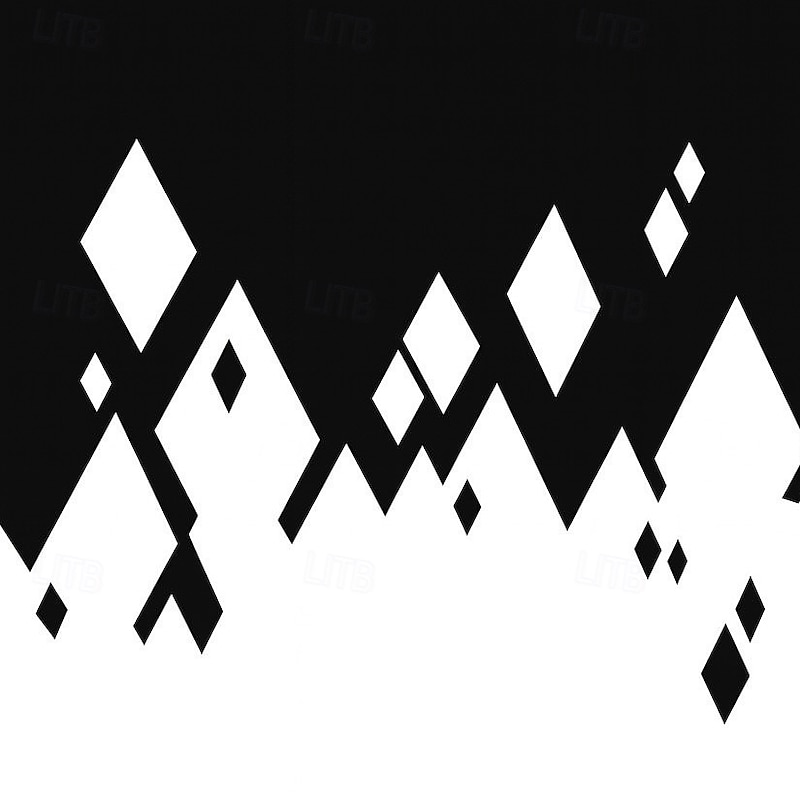 Men's Color Block Geometic Polo Long Sleeve Polo Shirts Lapel Business Casual Athleisure Daily Wear 3D Print Buttons Spring Fall Winter Black White4