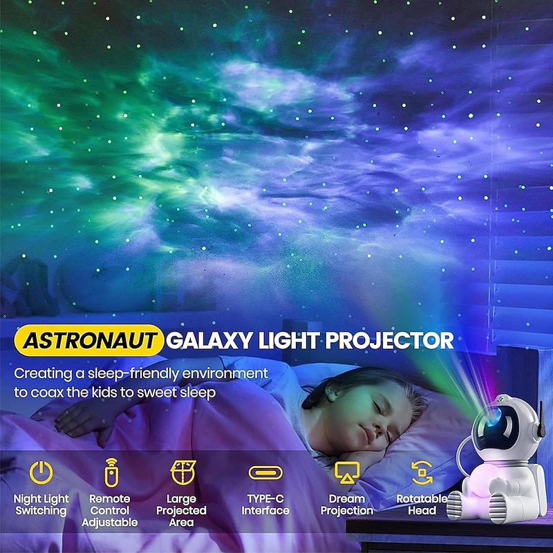 Star Projection Galaxy Night Light Astronaut Light Projector Star Nebula Ceiling LED Light 360Adjustable & Timer & Remote Control for Kids/Bedroom/Christmas/Birthday/Valentine's Day Gifts2