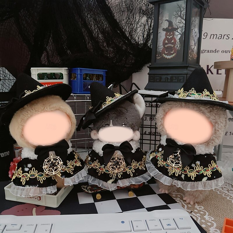 Doll Halloween Clothes Doll Witch Skirt Set Cute Skirt & Veil Costume Dressing Outfits Accessories for 6.69 Inch Doll (NO DOLL)