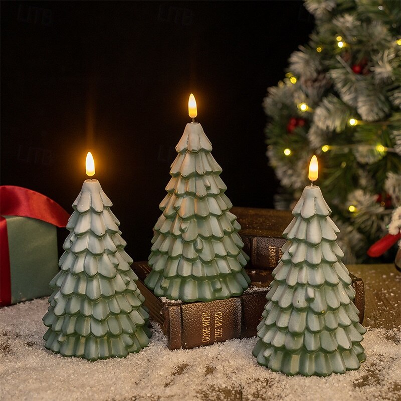 Rubber Christmas Tree Night Light Christmas Decorative Atmospheric Light Xmas Gift for Indoor Bedside Desktop Ornament4