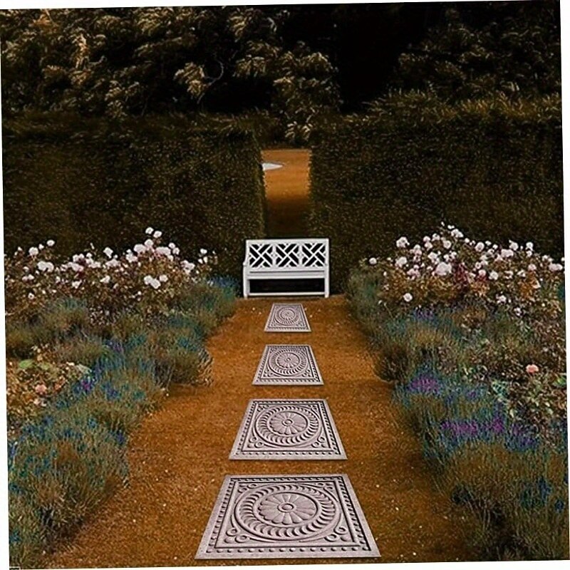DIY Stepping Stones Mold - Square Paving Mold, Plastic Concrete Cement Mold - Garden Landscape Brick Pedal Making Tools4