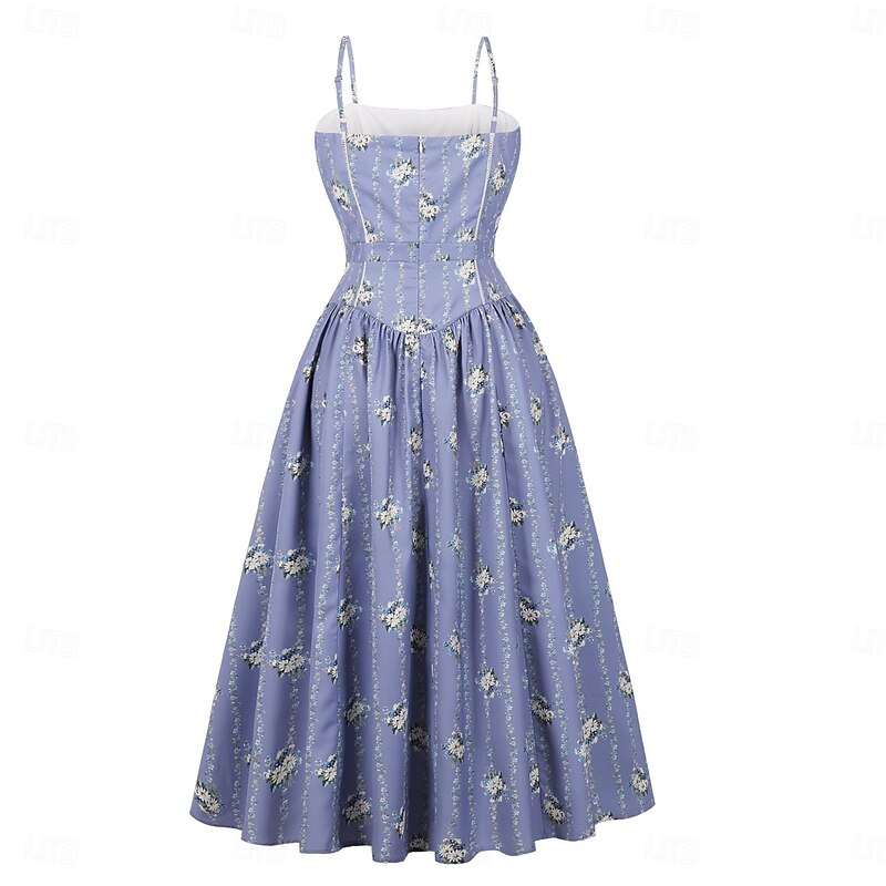Elegant 1950s Midi Dress Floral Floral Print Fancy Dress Women's Christmas Carnival Valentine's Day Party Casual Adults Dress Summer4