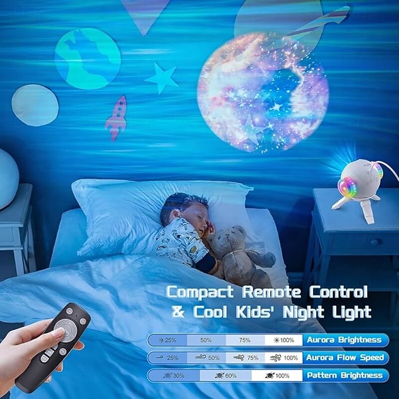 Aurora Projector Lights - 4K HD Star Projector with Remote 5 Realistic Nebula Scenarios & 7 1 Colors Effects RGB Space Pod Night Light for Room Decor Boy & Girl Birthday Christmas3