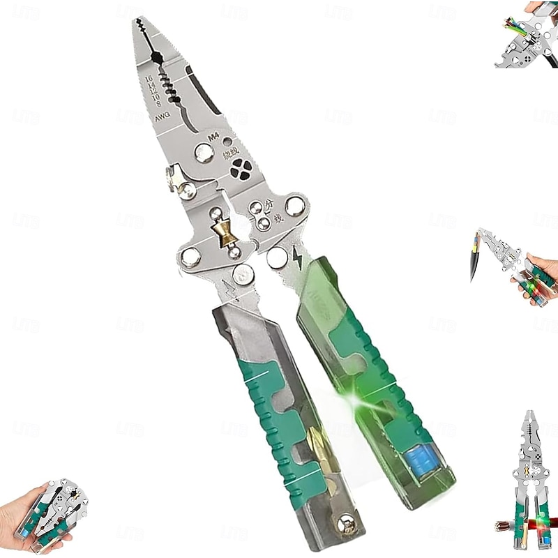 18 In 1 Foldable Wire Stripper with Voltage Detector Folding Stylus Screwdriver Wire Stripper Built-In Voltage Tester Screwdriver for Cutting And Pulling Wires Cable2