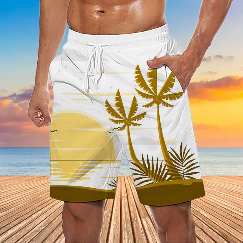 Men's Swim Trunks Swim Shorts Quick Dry Breathable Swimwear Bottoms Swimming Surfing Beach Water Sports Tropical Printed Summer Spring3
